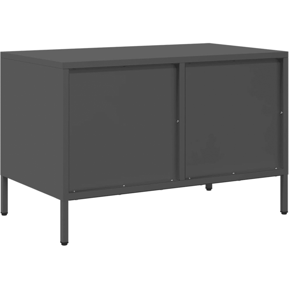vidaXL 2 Drawer Black Steel Industrial Style TV Cabinet Image 6