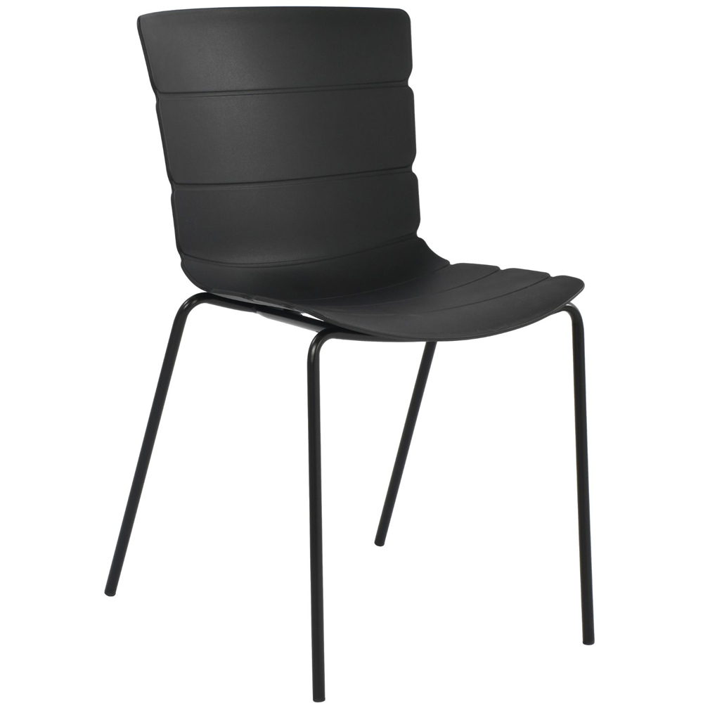 Core Products Bali Set of 2 Black Plastic Kitchen Chair Image 4