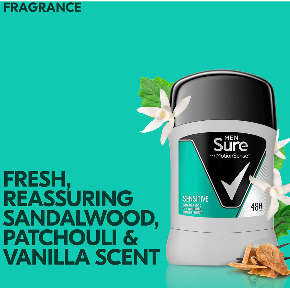 Sure Men Motion Sense Sensitive Deodorant Stick 50ml 12 Pack Image 5