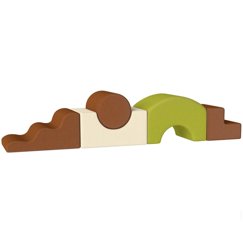 AIYAPLAY Toddlers Brown Climbing Block Play Set 5 Piece Image 1