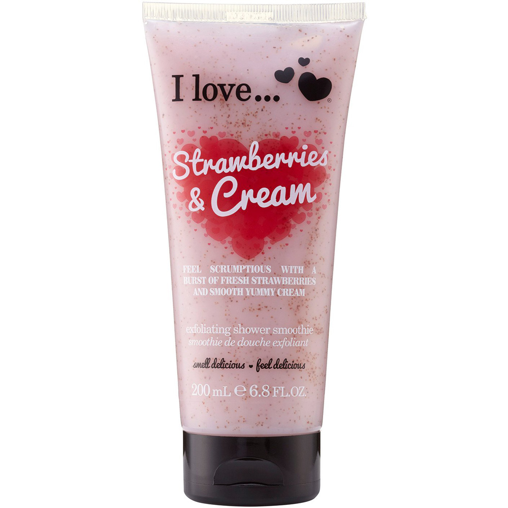 I Love Strawberries and Cream Exfoliating Shower Smoothie 200ml Image