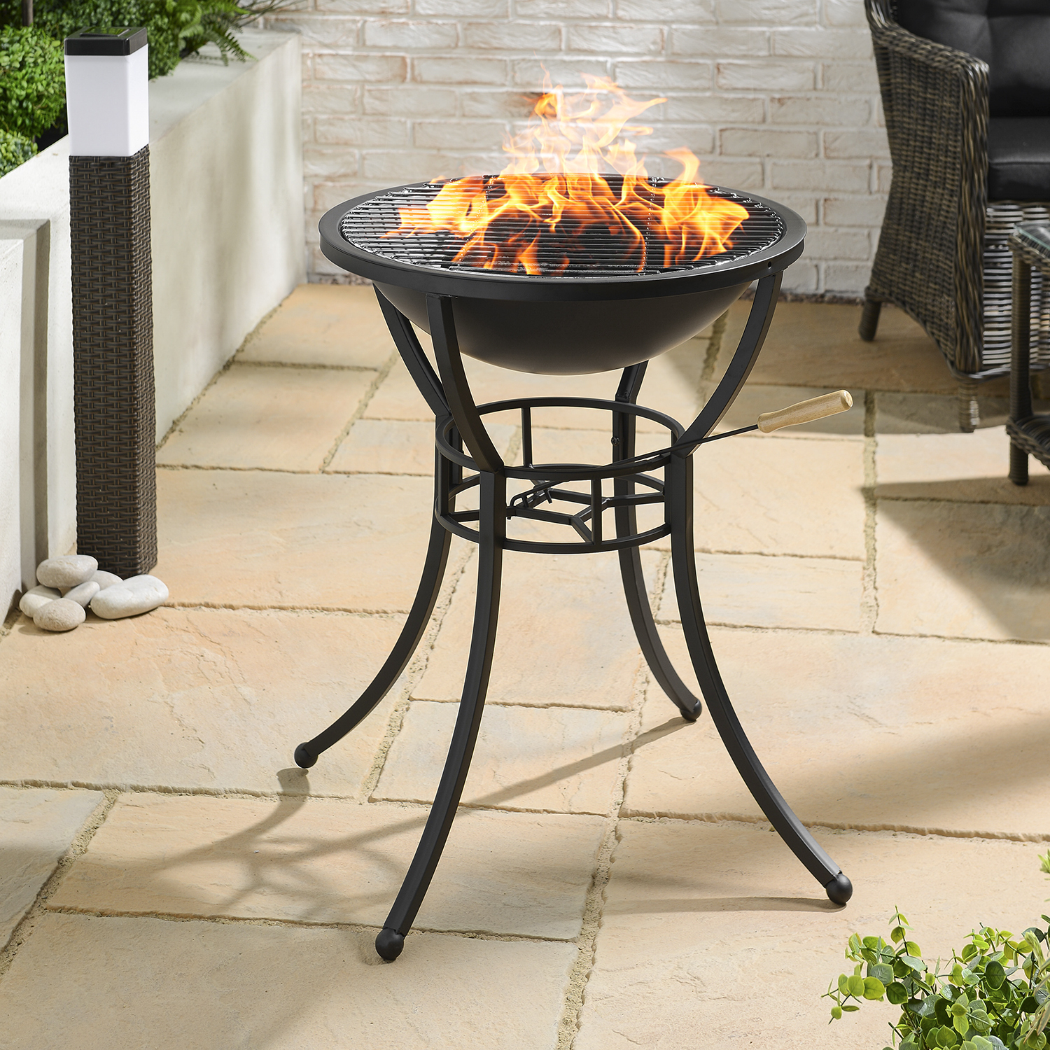 Pasadena Tall Fire Pit - Black Image 2