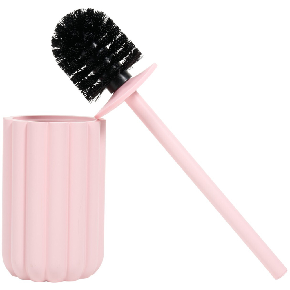 Scalloped Toilet Brush Holder Blush Image 2