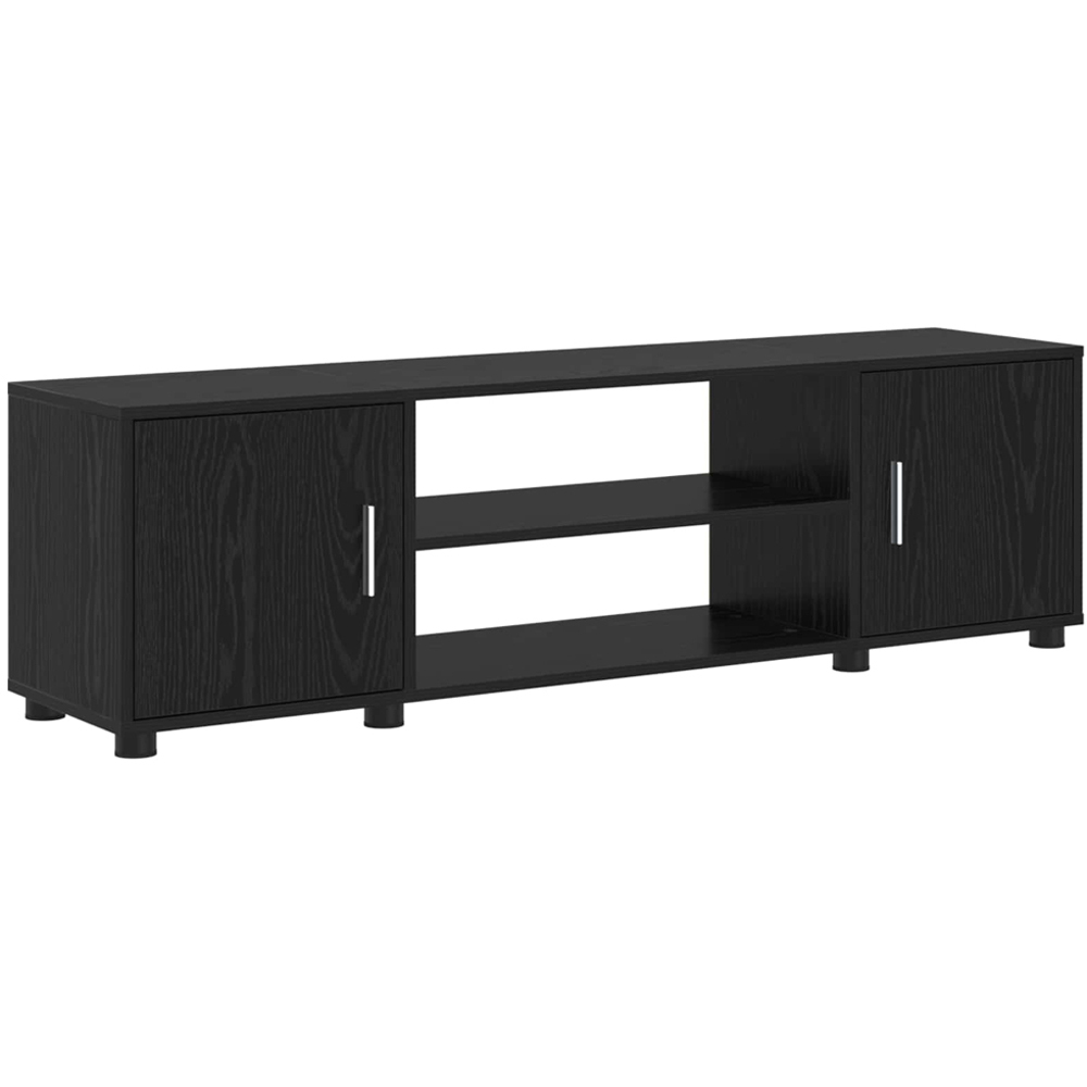 vidaXL Black Oak Wall Mounted 4 Piece TV Cabinet Set Image 6