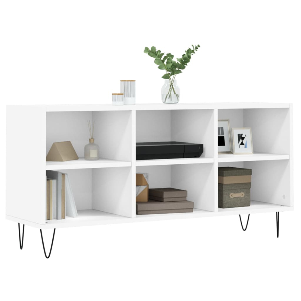 vidaXL 6 Shelf White TV Cabinet Image 3