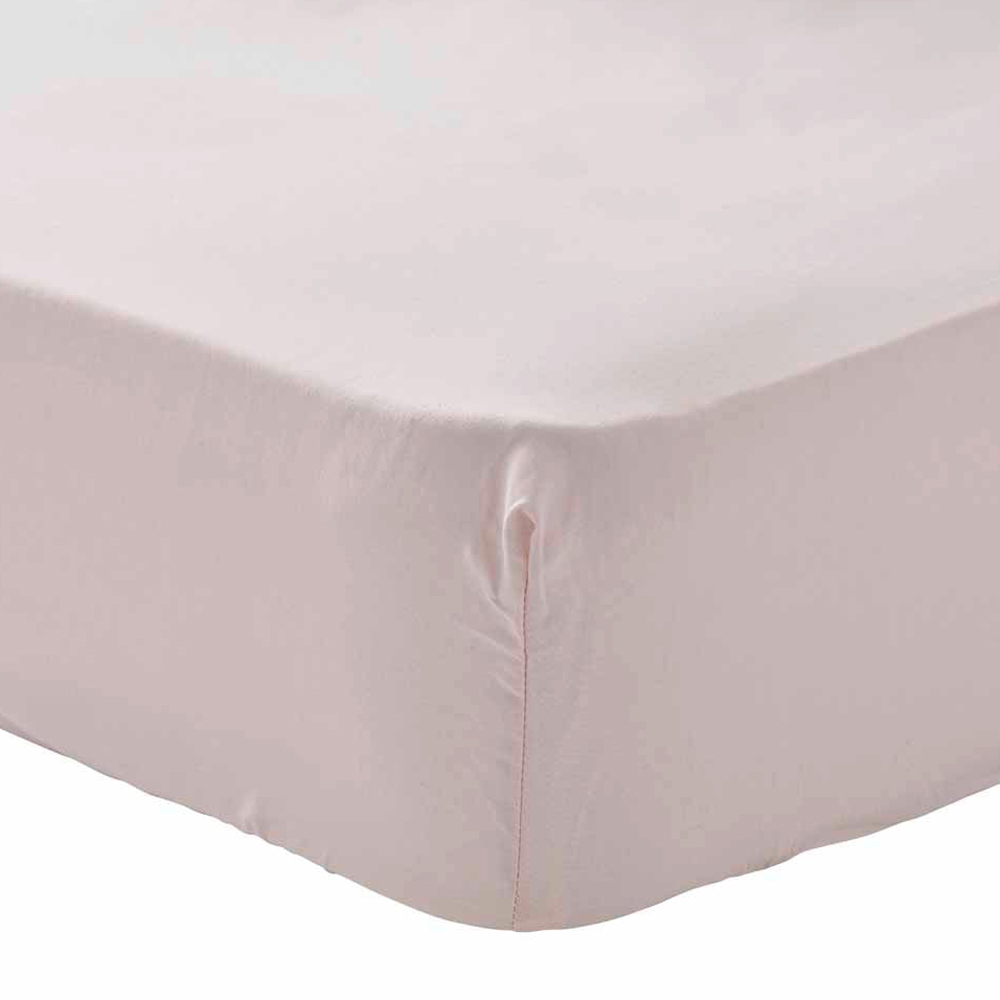 Wilko Easy Care King Blush Pink Fitted Bed Sheet Image 1