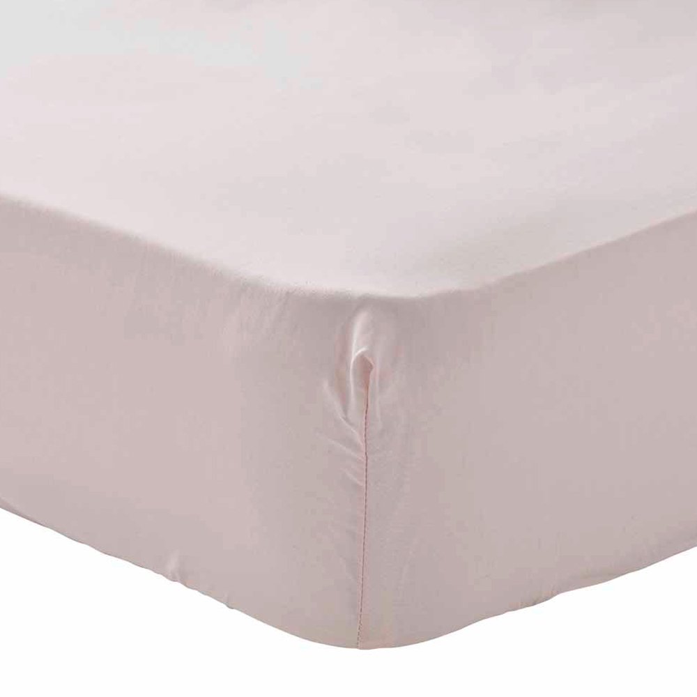 Wilko Easy Care King Blush Pink Fitted Bed Sheet Wilko