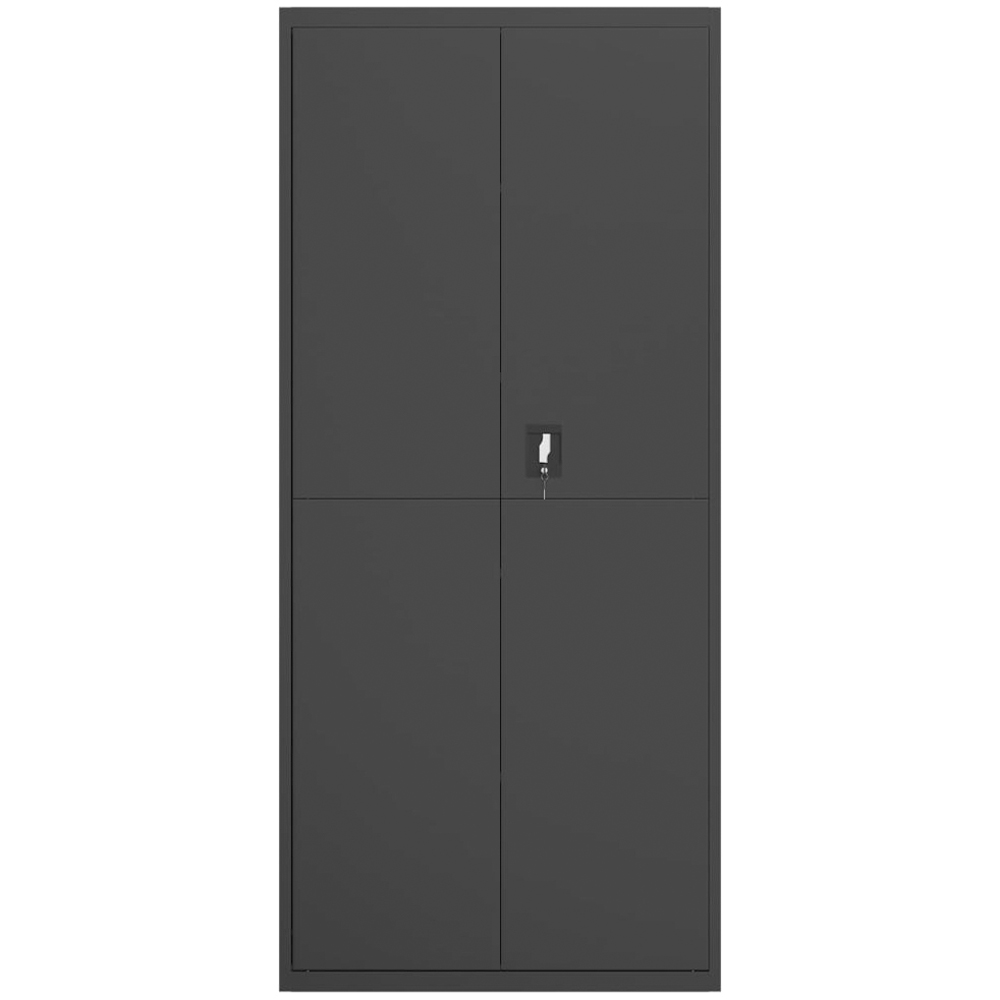 vidaXL 2 Door Black Steel Tall File Cabinet Image 3