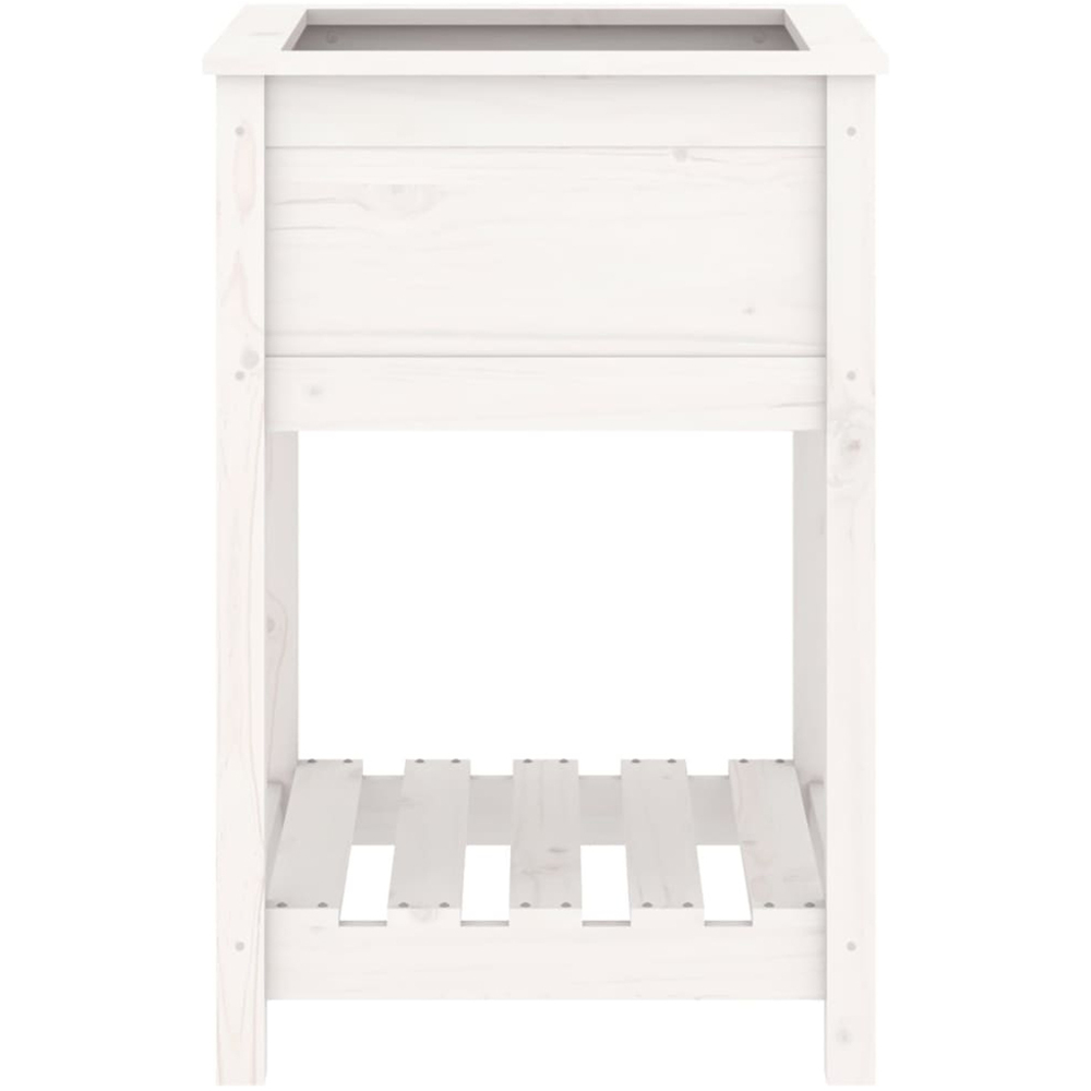 vidaXL White Solid Pine Outdoor Planter with Shelf 55 x 54 x 81cm Image 4