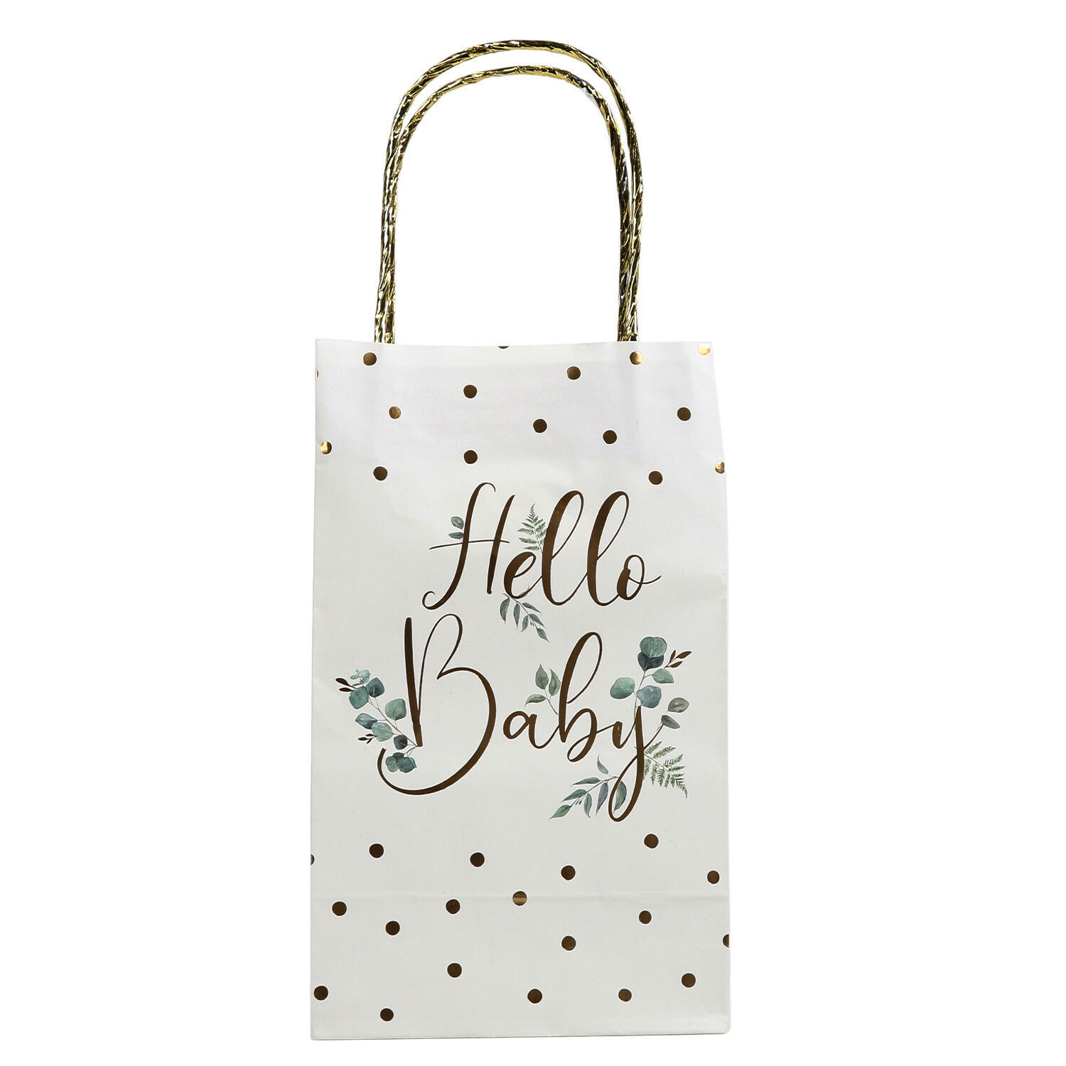 Pack of 8 Hello Baby Party Bags - Green Image