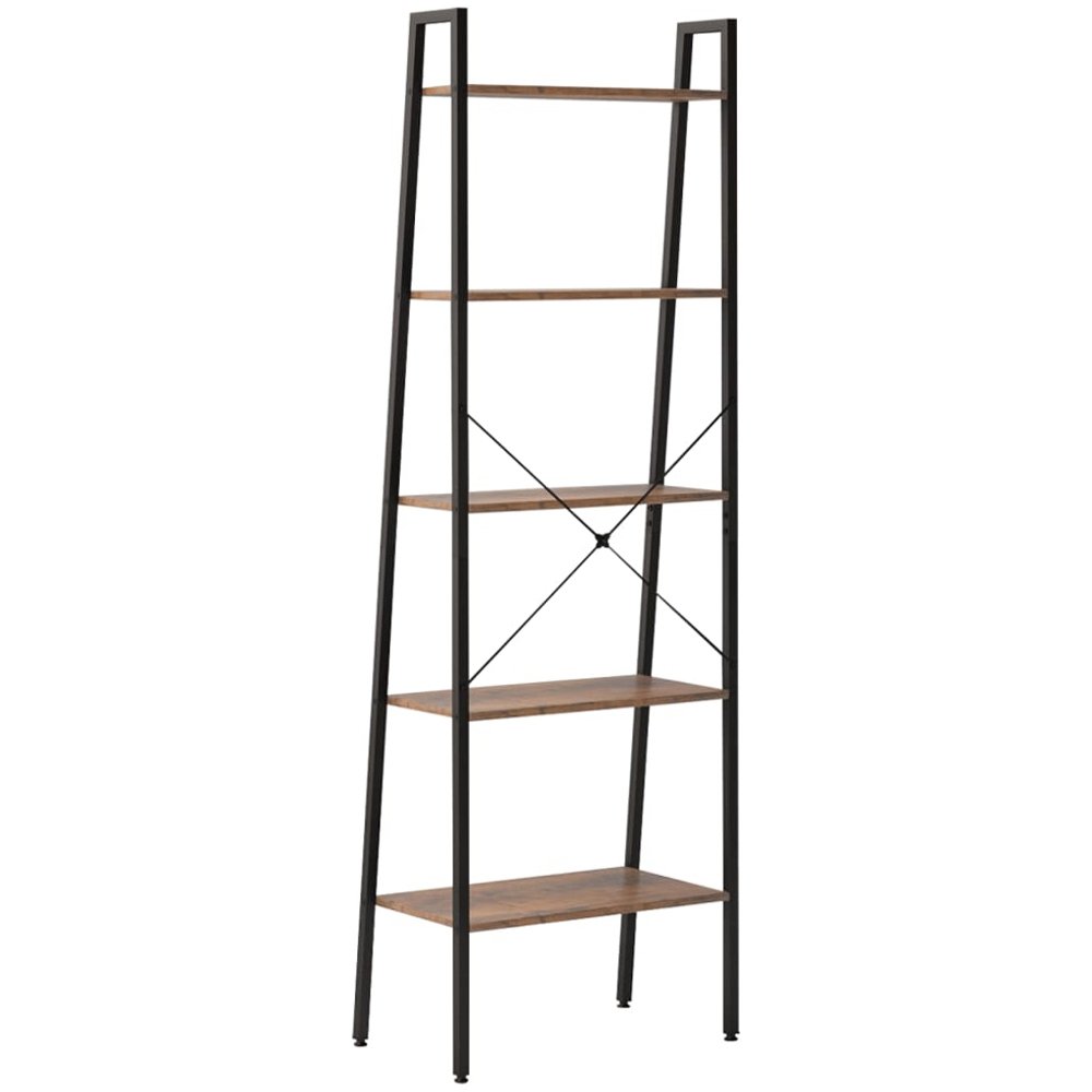 vidaXL 5-Tier Dark Brown Standing Shelf Image 3