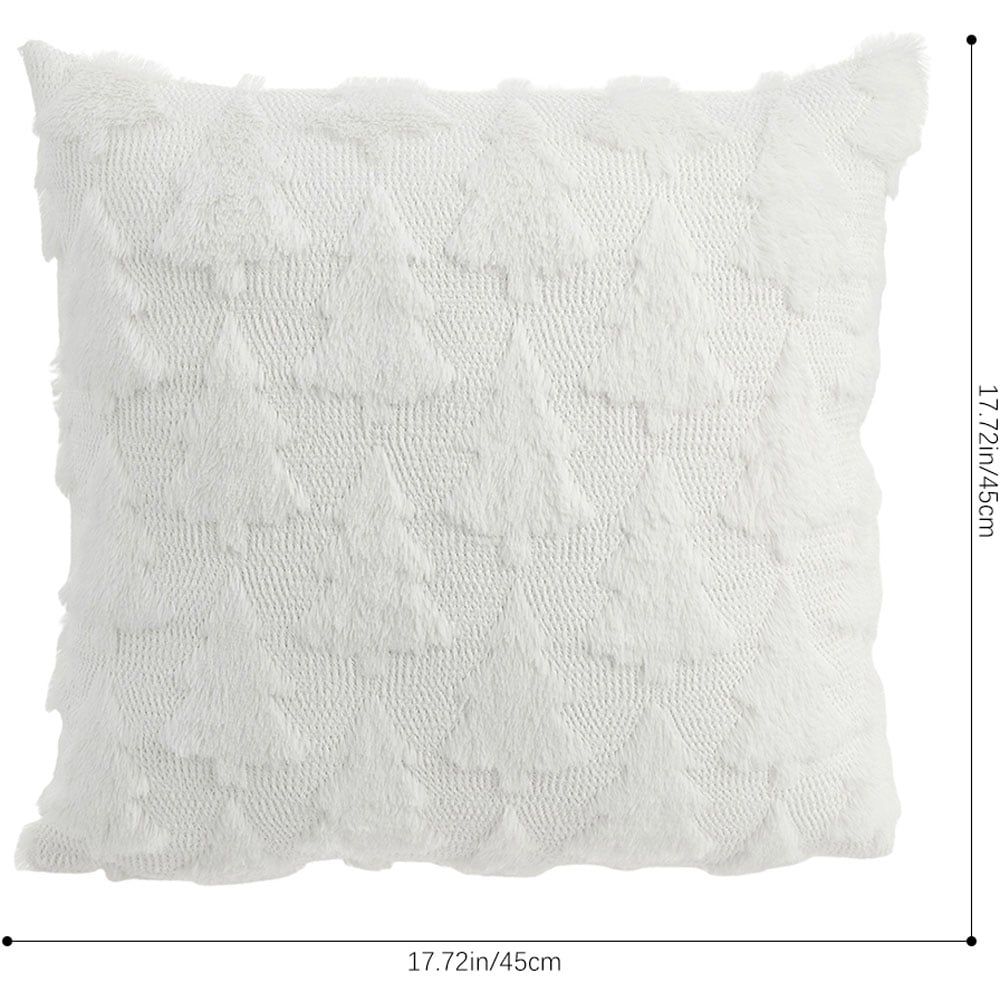 Living and Home White 3D Christmas Tree Soft Plush Cushion Cover 45 x 45cm Image 8