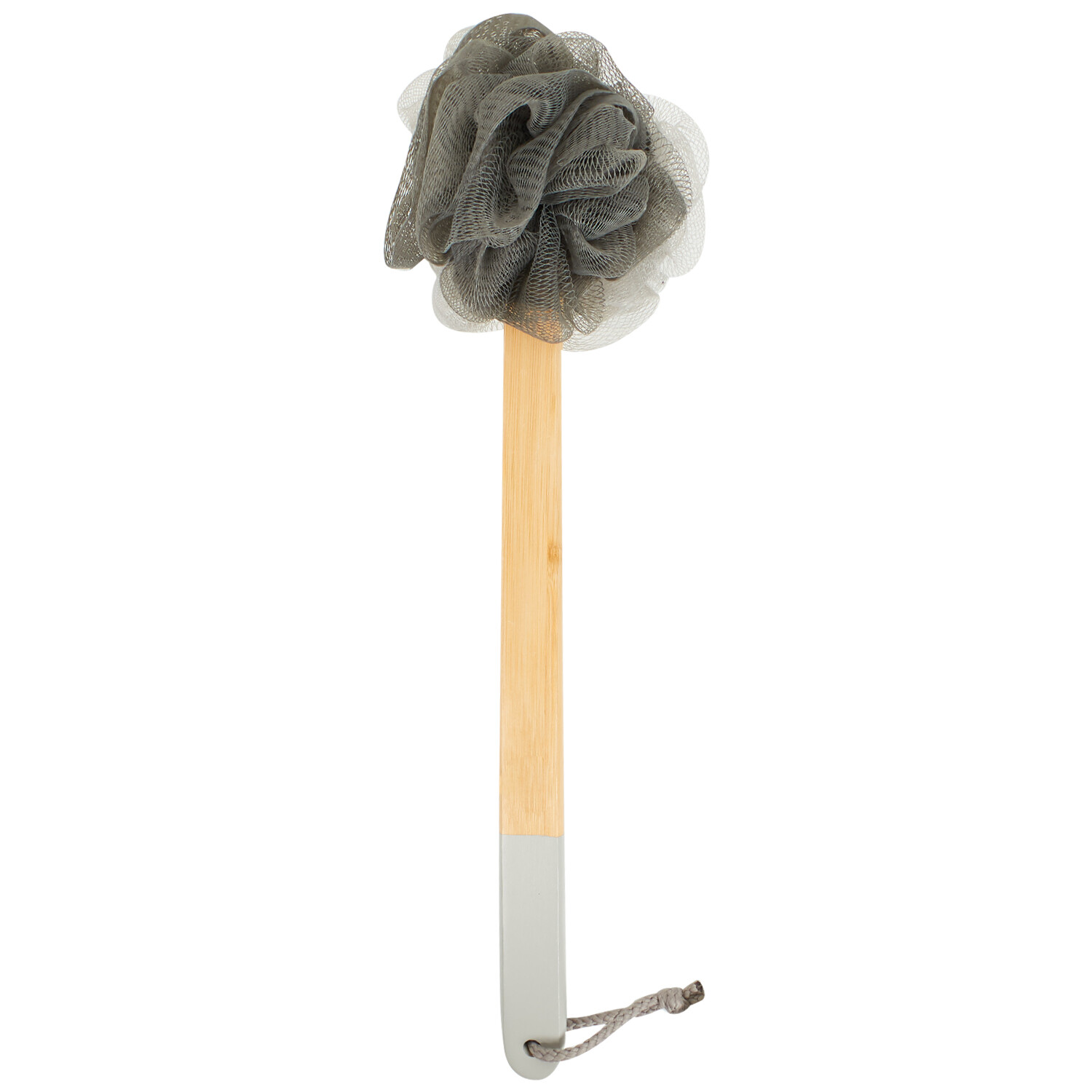 Shower Puff on Stick Grey Image 2