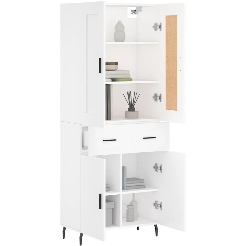 vidaXL 4 Door 2 Drawer White Highboard Image 3