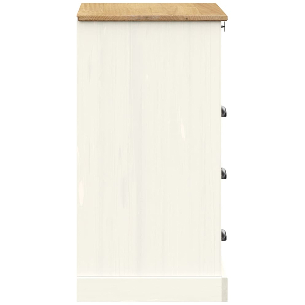 vidaXL Vigo 4 Drawer White Solid Pine Wood Chest of Drawers Image 5