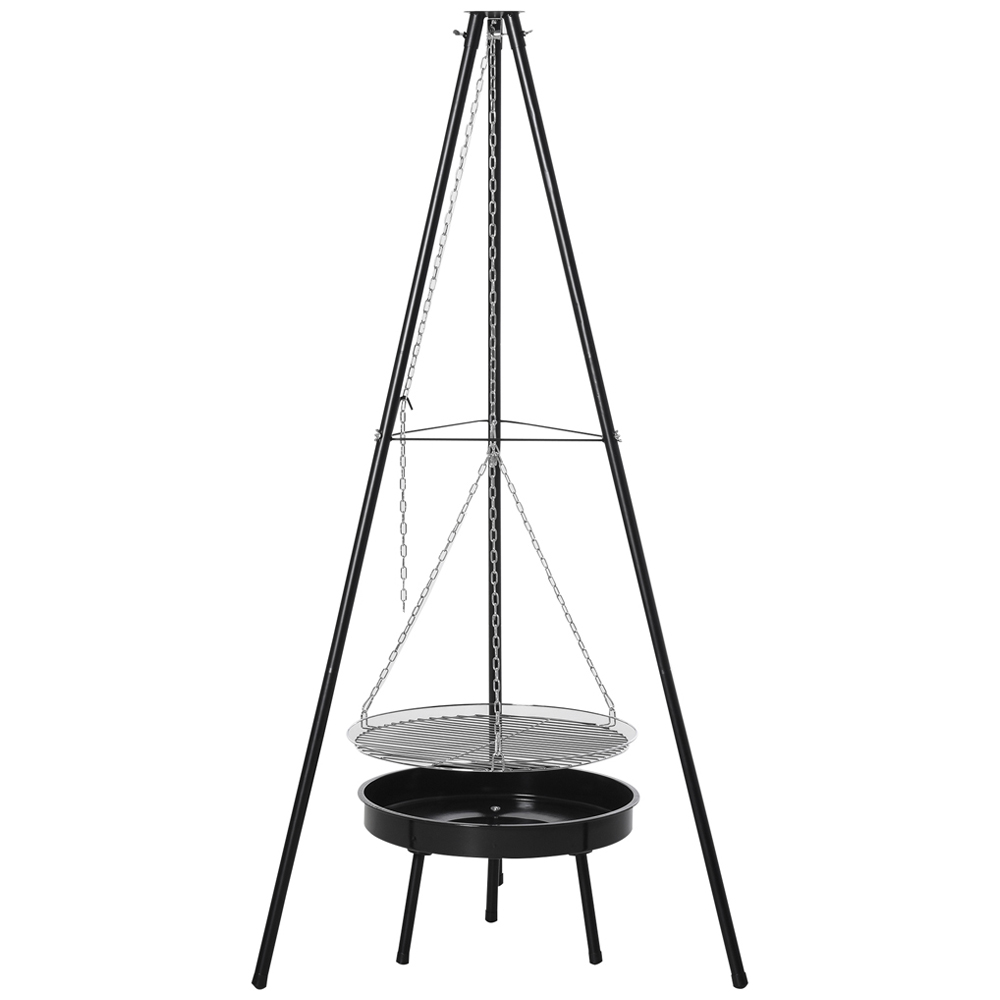 Outsunny Black Tripod Charcoal BBQ Grill Image 1