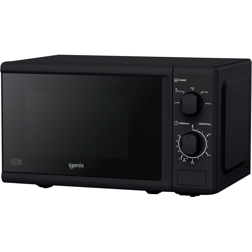 Igenix Black 20L Manual Solo Microwave Black 800W Image 1