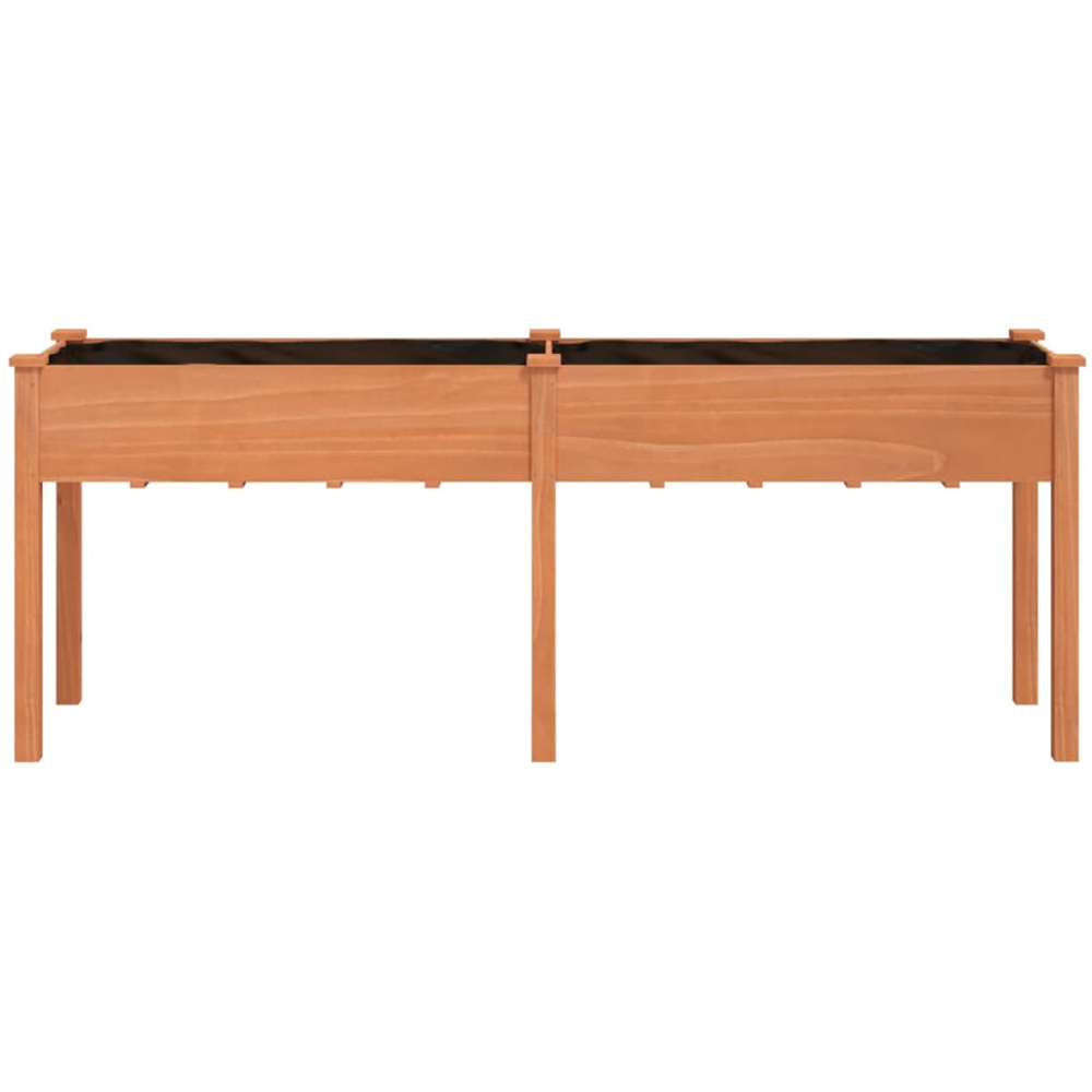 vidaXL Brown Solid Fir Wood Garden Planter with Liner 76 x 53 x 203cm Image 3
