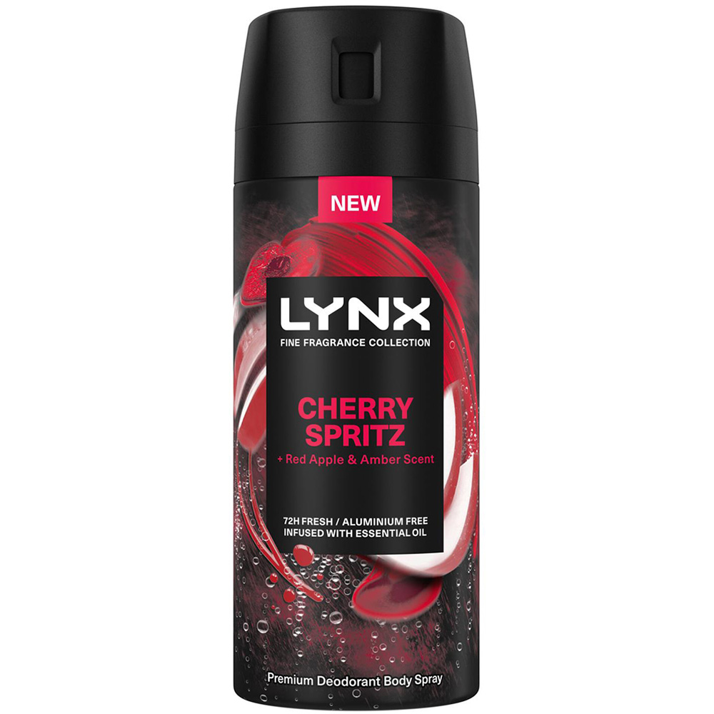 Lynx Men Cherry Spritz 72HR Freshness Deodorant Body Spray 150ml 6 Pack Image 2