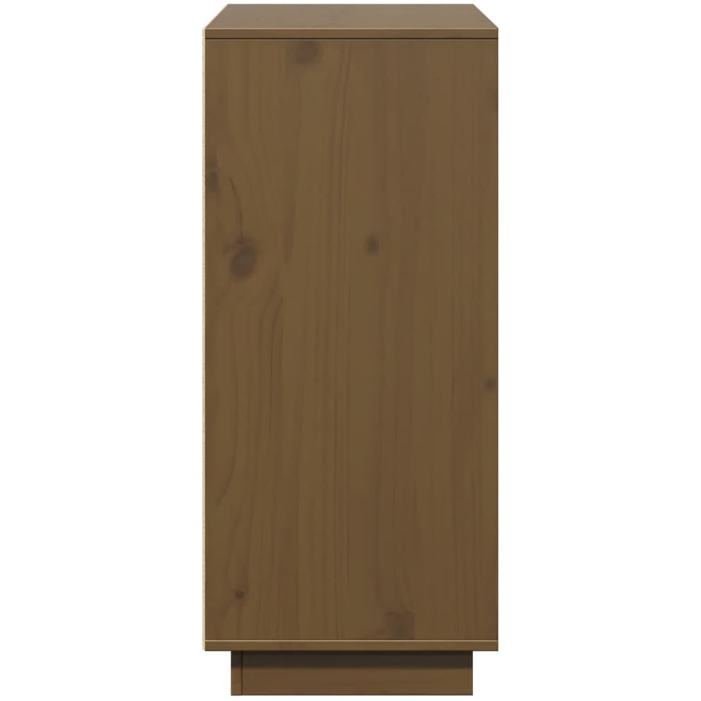 vidaXL 3 Door 3 Shelf Honey Brown Solid Wood Pine Sideboard Image 8