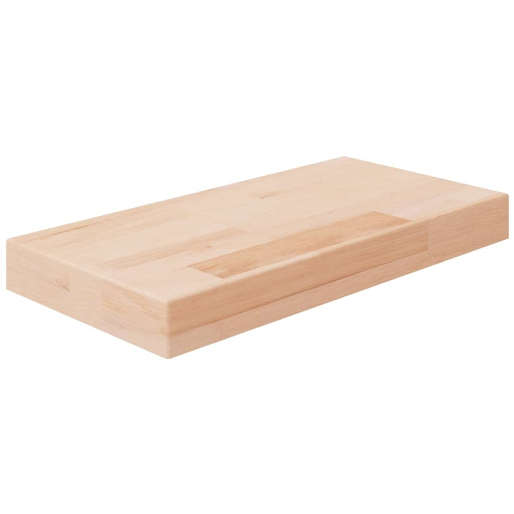 vidaXL 40cm Natural Untreated Solid Oak Wood Shelf Board Image 1