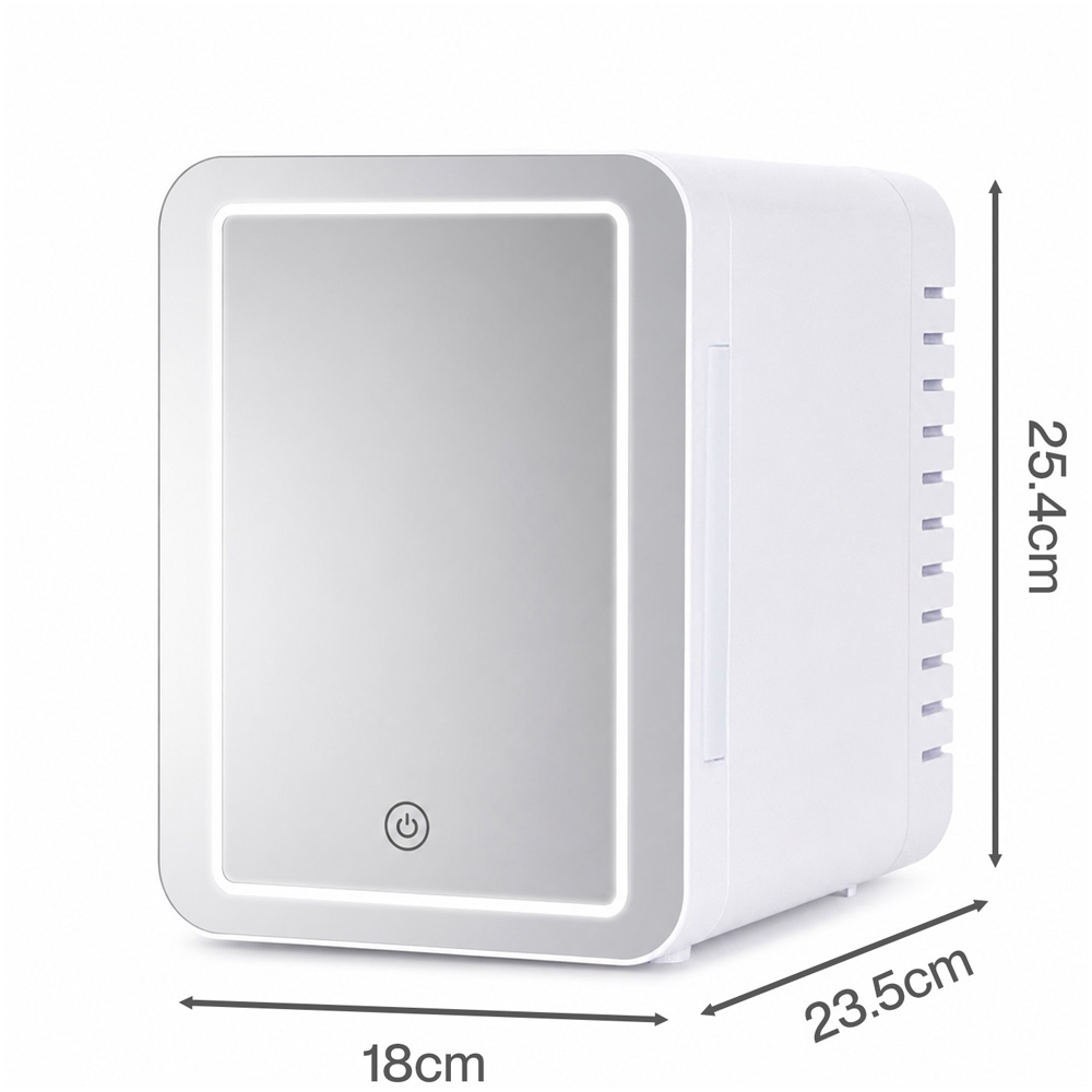 Spector White Portable Cooler Warmer Mini Fridge with LED Makeup Mirror 5L Image 9
