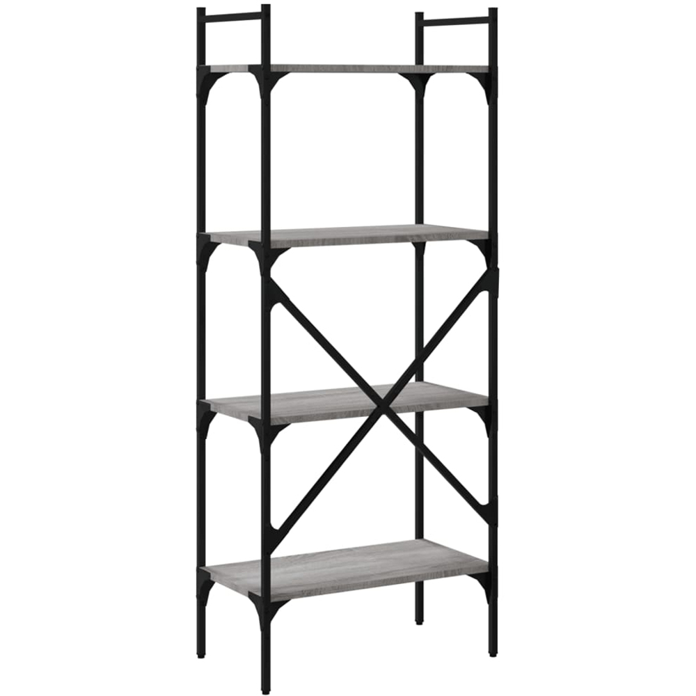 vidaXL 4 Shelf Grey Sonoma Industrial Style Bookcase Image 6