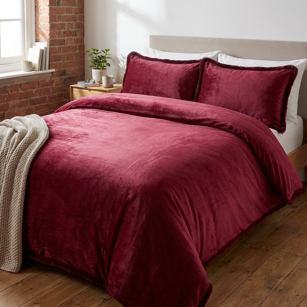 Selena Velvet Duvet Set Mulberry King Image 5