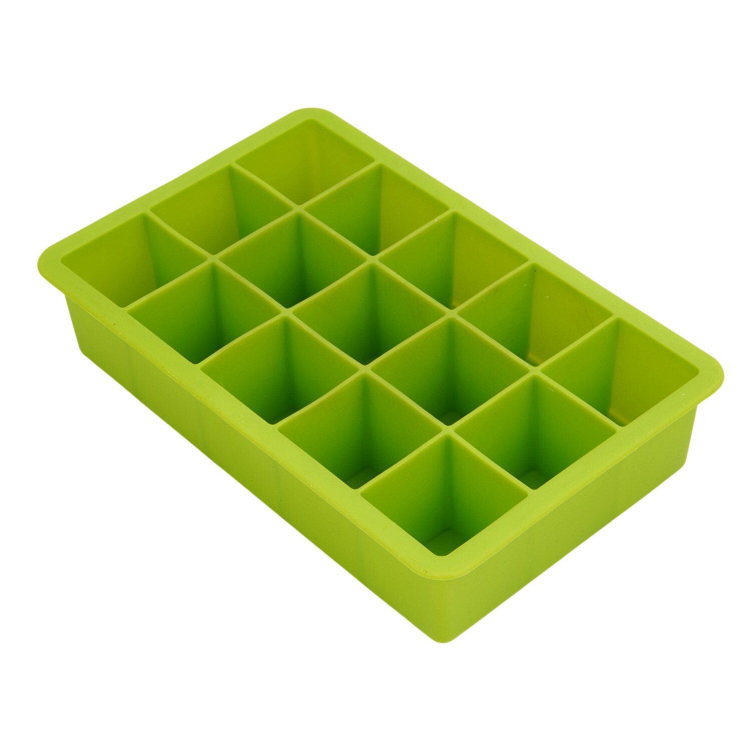 Square Silicone Ice Cube Mould - Green Image 2