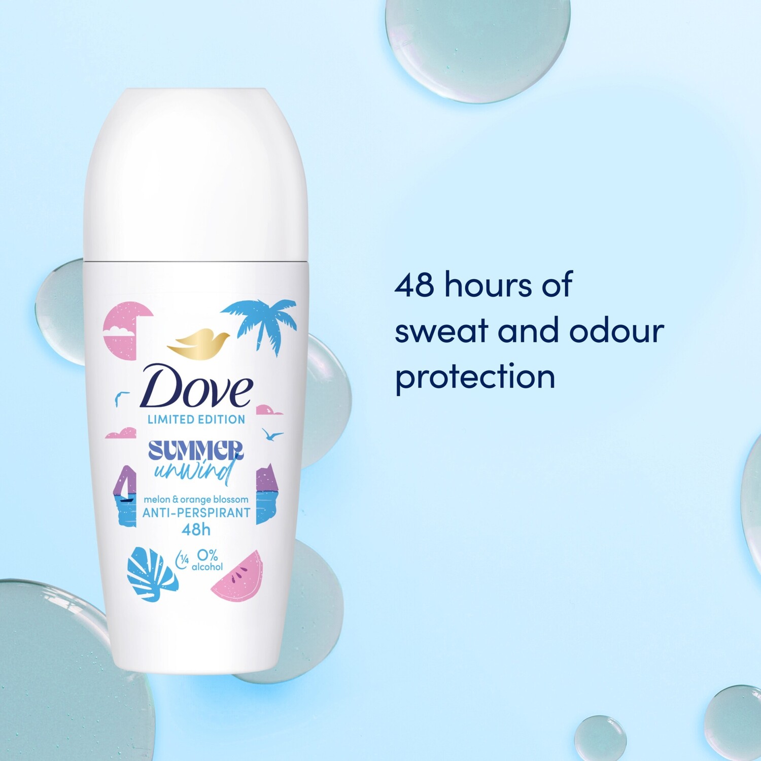 Dove Women Summer Unwind Anti Perspirant Roll On 50ml Image 3