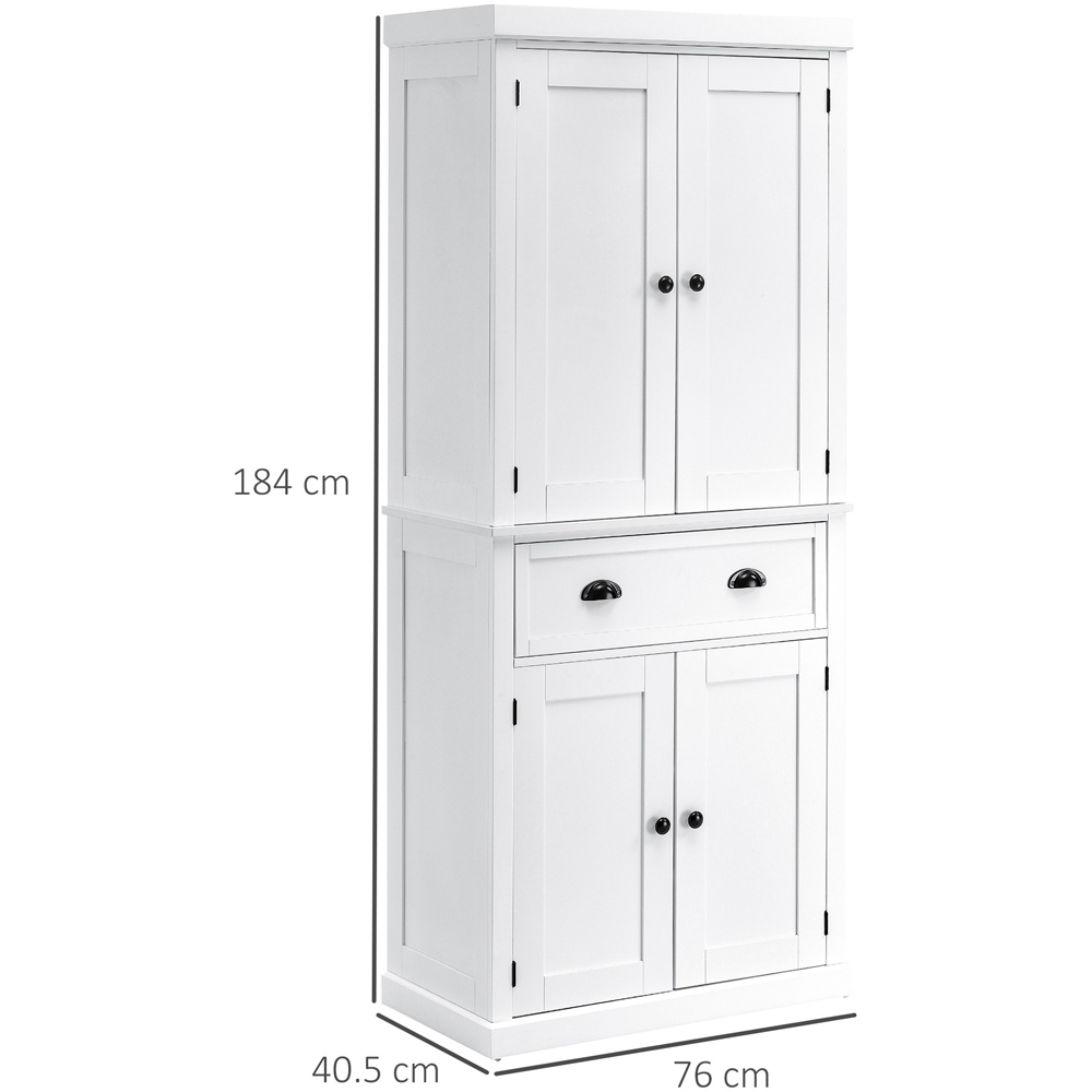 Portland 4 Door Single Drawer White Kitchen Cabinet Image 8