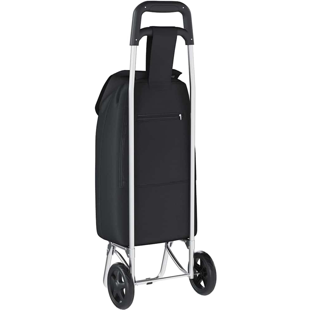 vidaXL 35 x 28 x 92cm Black Foldable Shopping Trolley Image 3