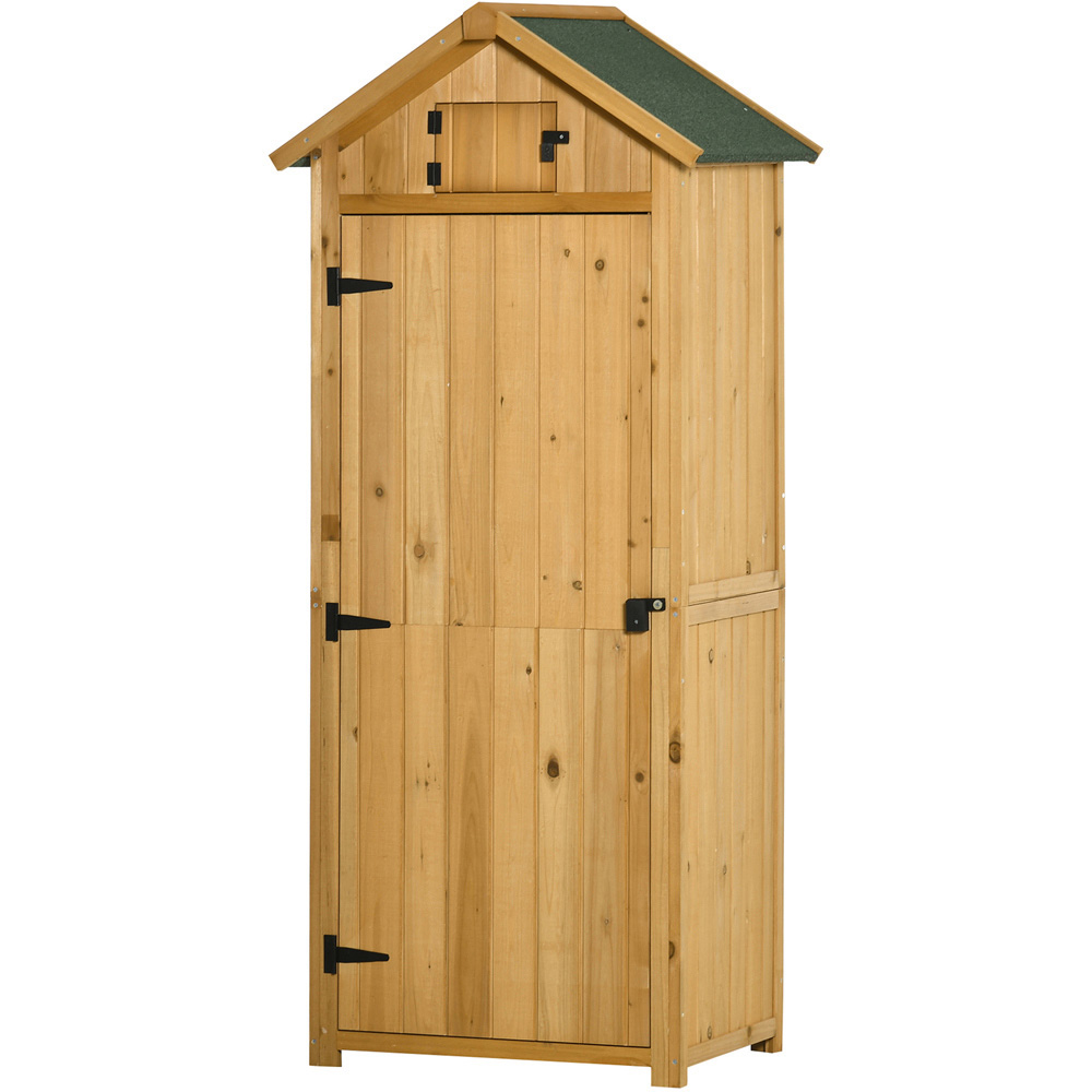 Outsunny 2.2 x 1.5ft Brown Tool Shed Image 1