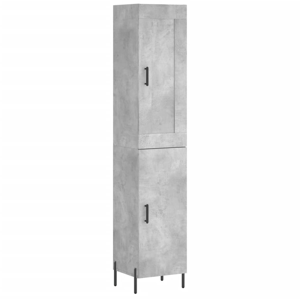 vidaXL 2 Door Concrete Grey Highboard Image 2