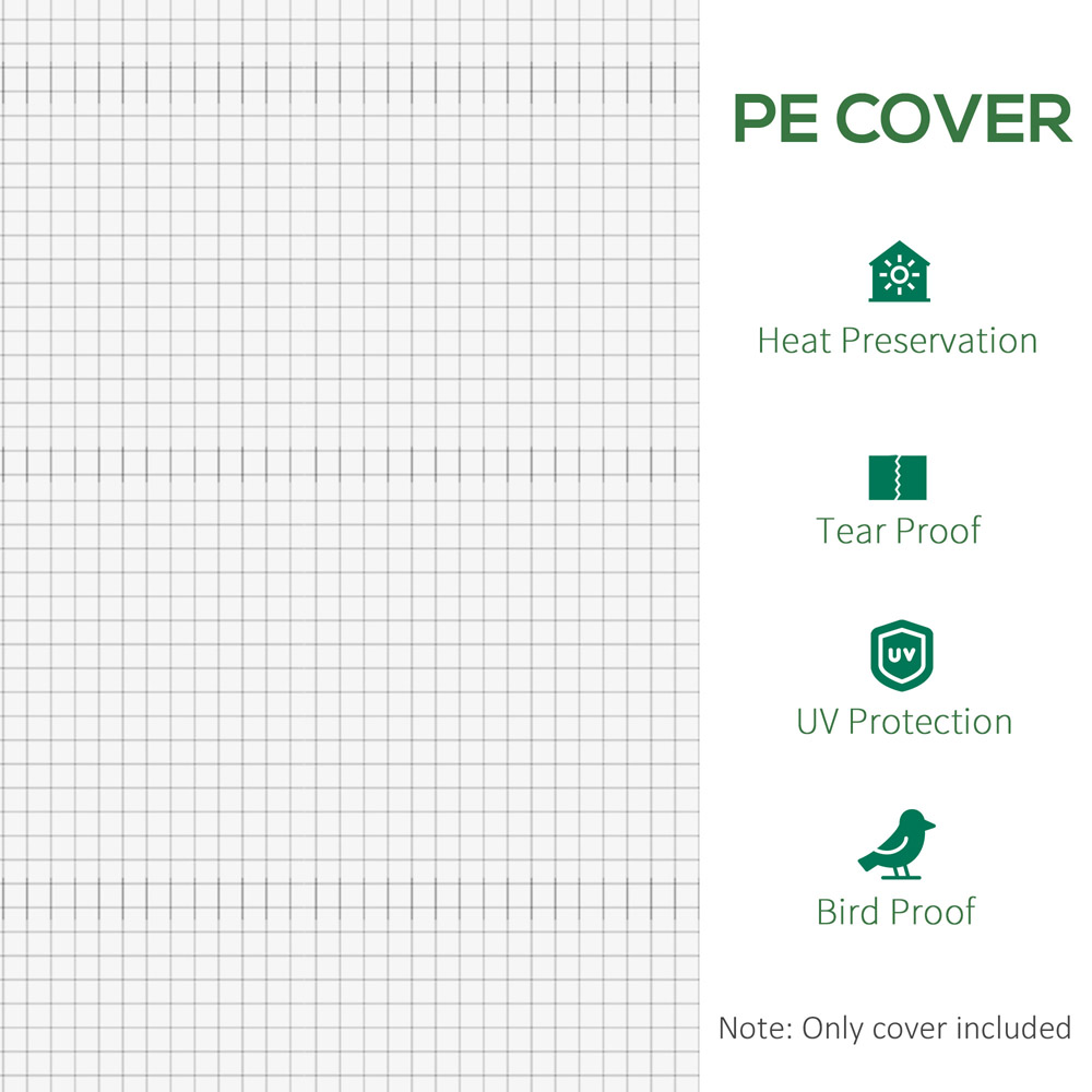 Outsunny 6.5 x 6.5 x 9.8ft White Replacement Greenhouse Cover Image 4