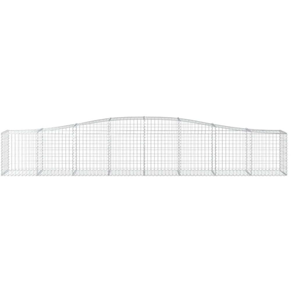 vidaXL Silver Galvanised Iron Arched Gabion Basket 400 x 50 x 60/80cm Image 1