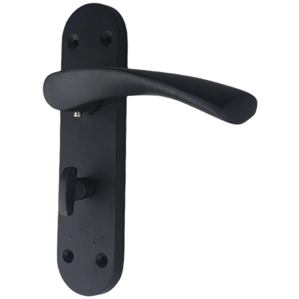 Golden Grace Matt Black Astrid Bathroom Door Handle Set 182 x 45mm Image 2