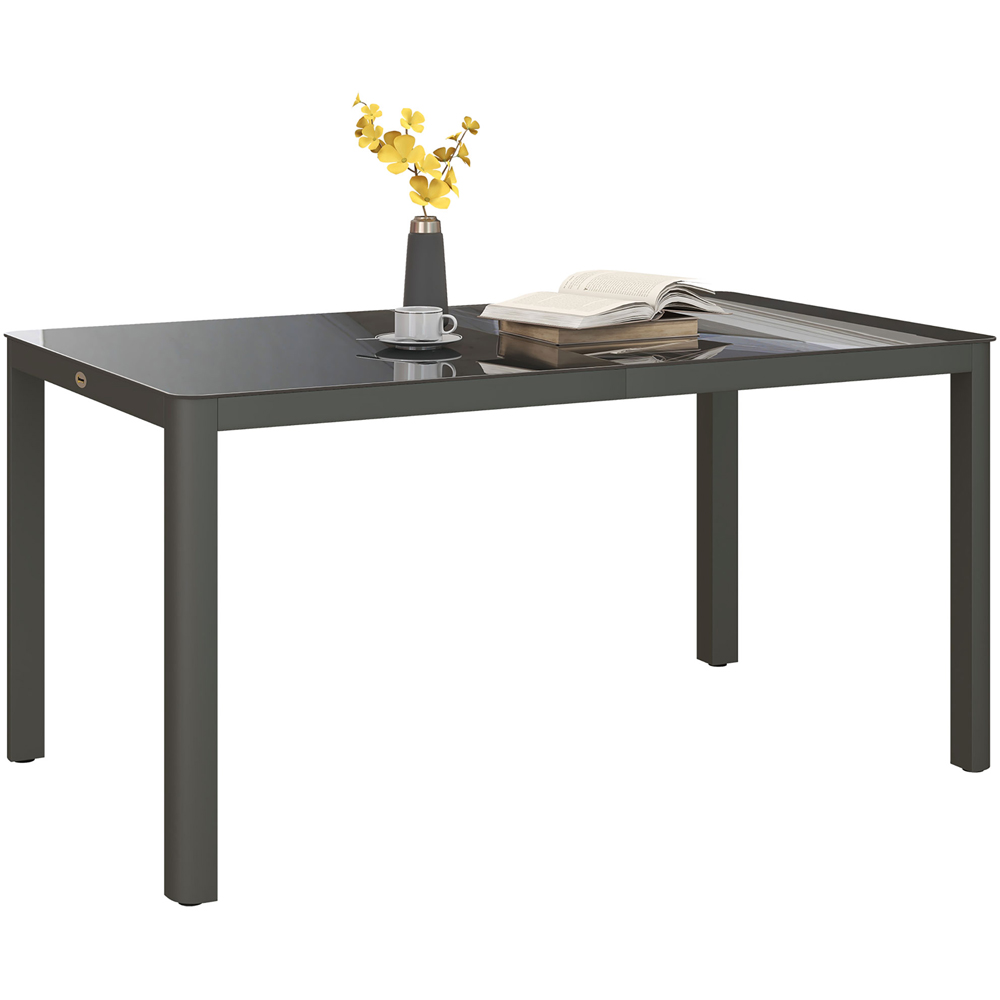 Outsunny 6 Seater Garden Dining Table Grey Image 2