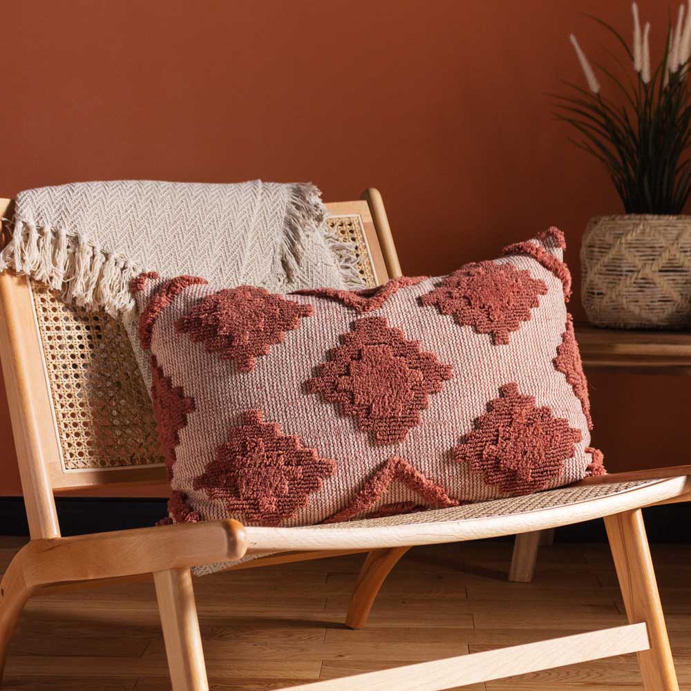 furn. Lamar Brick Geometric Tufted Cushion Image 2