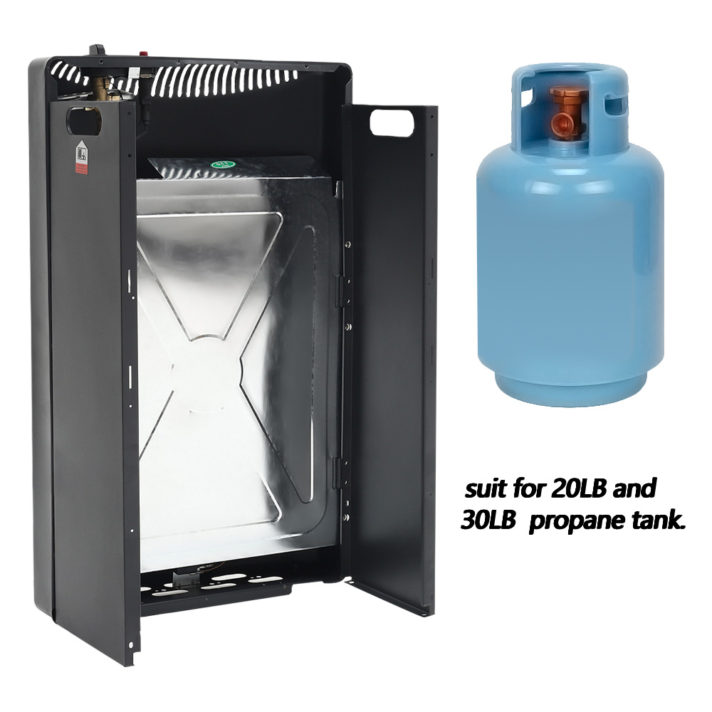 Living and Home Black Portable Ceramic Gas Heater Image 3