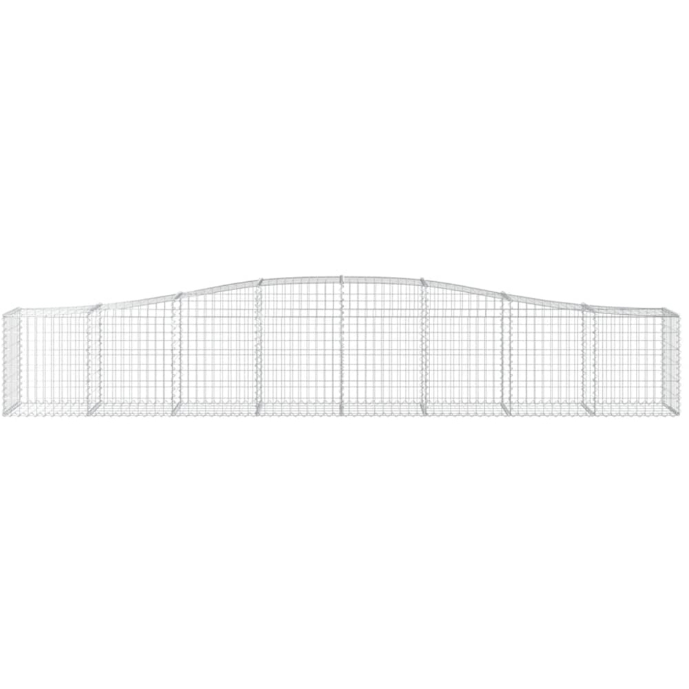 vidaXL Silver Galvanised Iron Arched Gabion Basket 400 x 50 x 60/80cm 8 Pack Image 2
