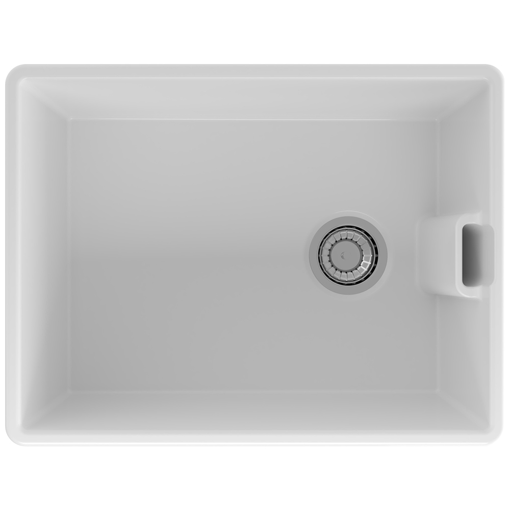 Reginox Belfast II White Single Bowl Ceramic Sink 555 x 250mm Image 1