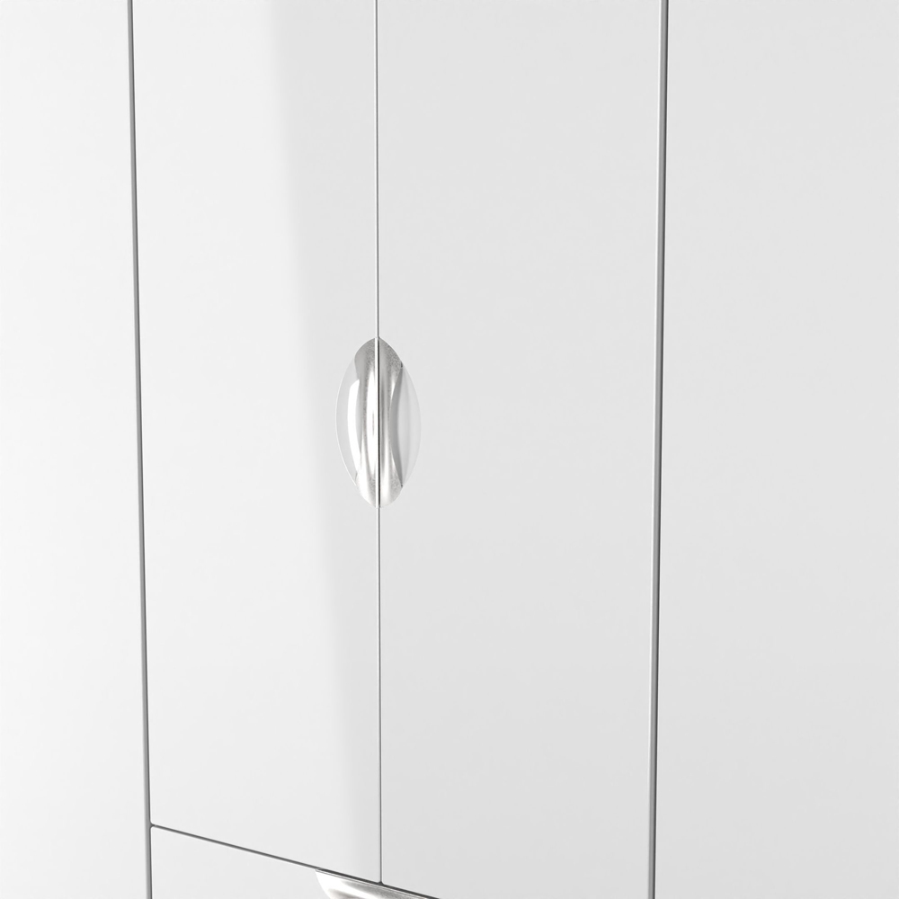Crowndale Camden 6 Door 2 Drawer White Gloss and White Wardrobe Ready Assembled Image 9
