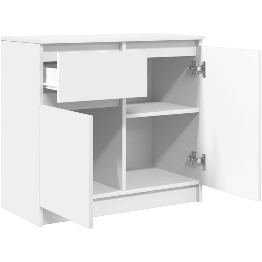 vidaXL 2 Door Single Drawer White Sideboard Image 4