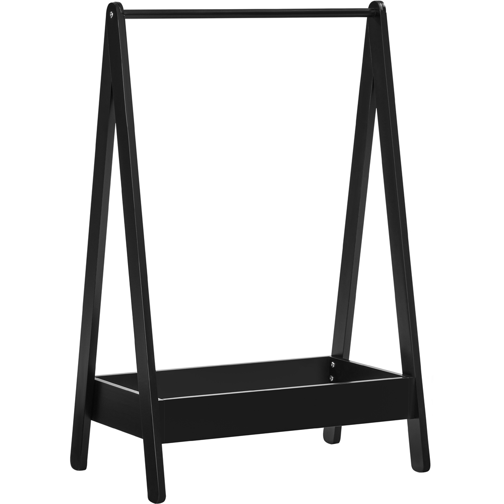 JUNIOR VIDA Black Kids Clothes Rack with Storage Shelf Image 2