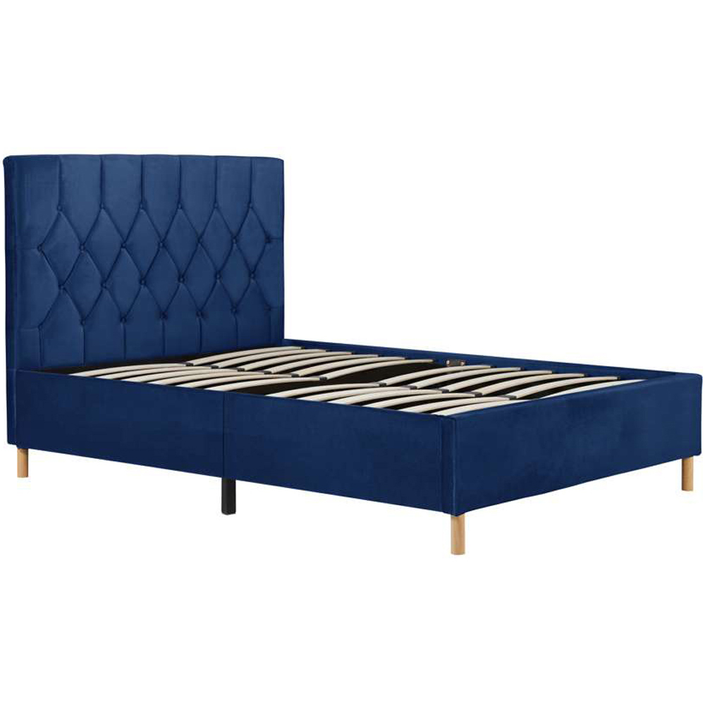 Loxley Double Blue Fabric Bed Image 2