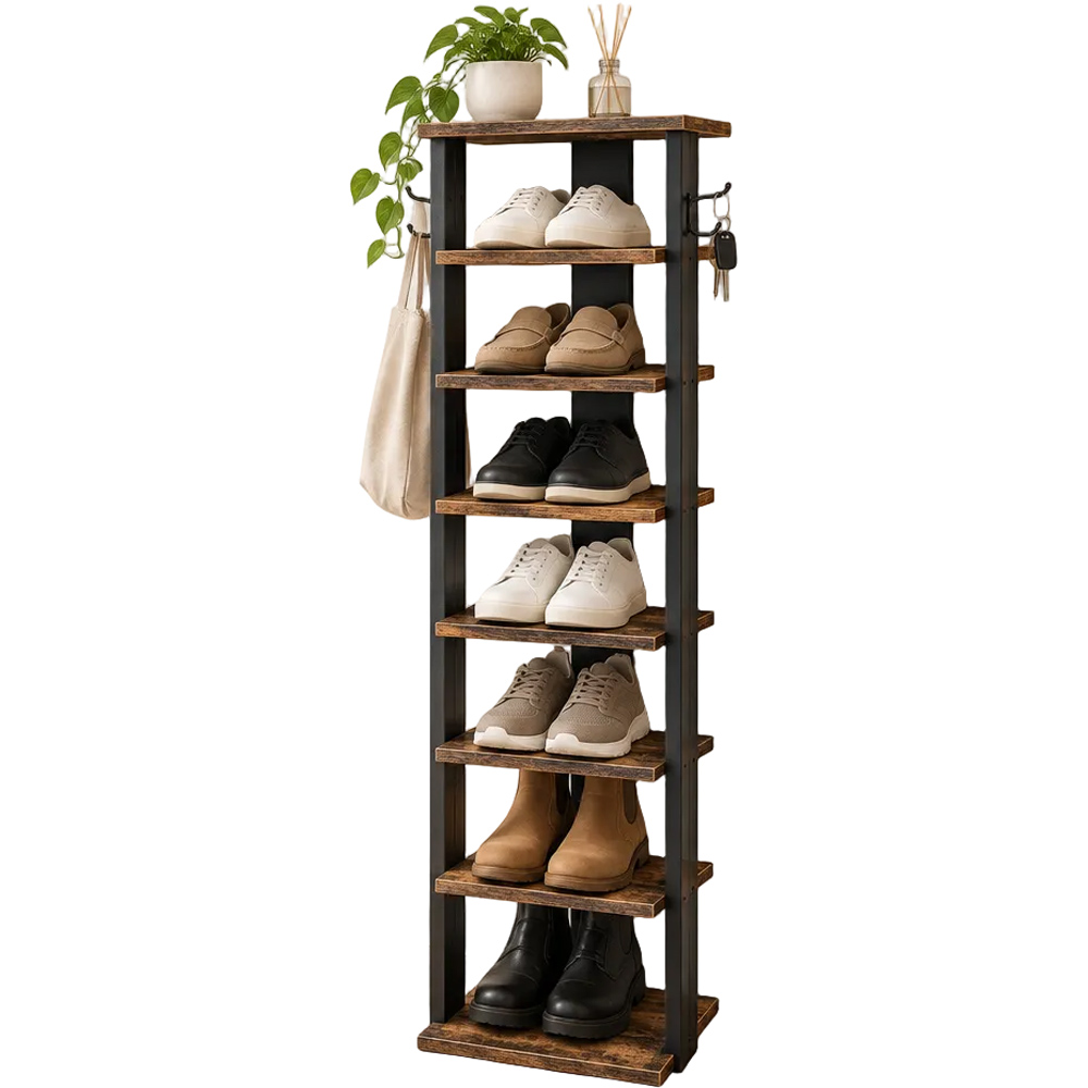 Modcraft 8 Tier Tall and Narrow Shoe Rack with Vertical Storage Image 3