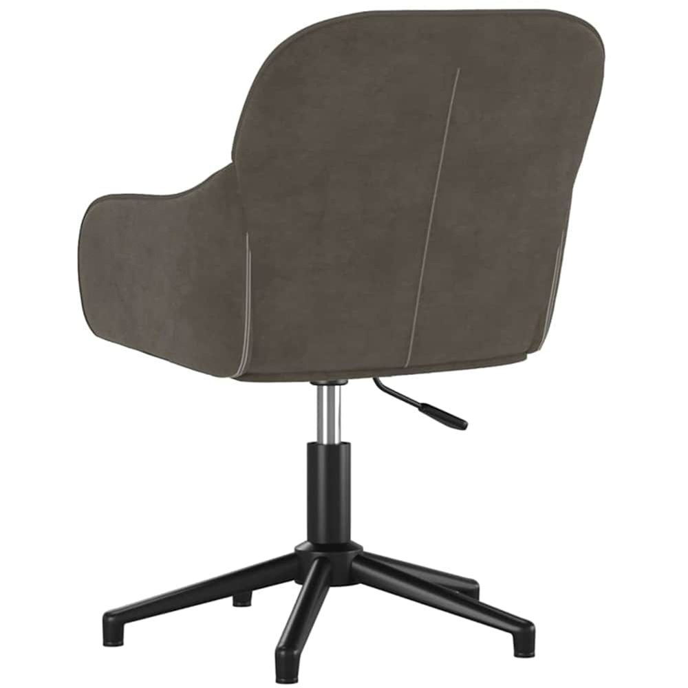 vidaXL Dark Grey Velvet Height-Adjustable Swivel Office Chair Image 5