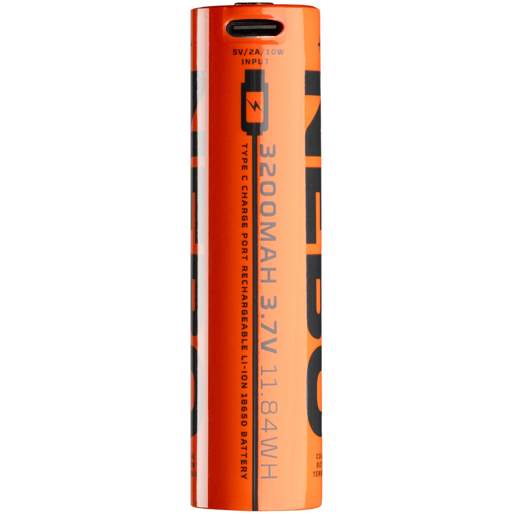 Nebo 18650 3.7V 3200mAh Lithium-Ion Advanced Rechargeable Battery with USB-C Charge Port Image 3