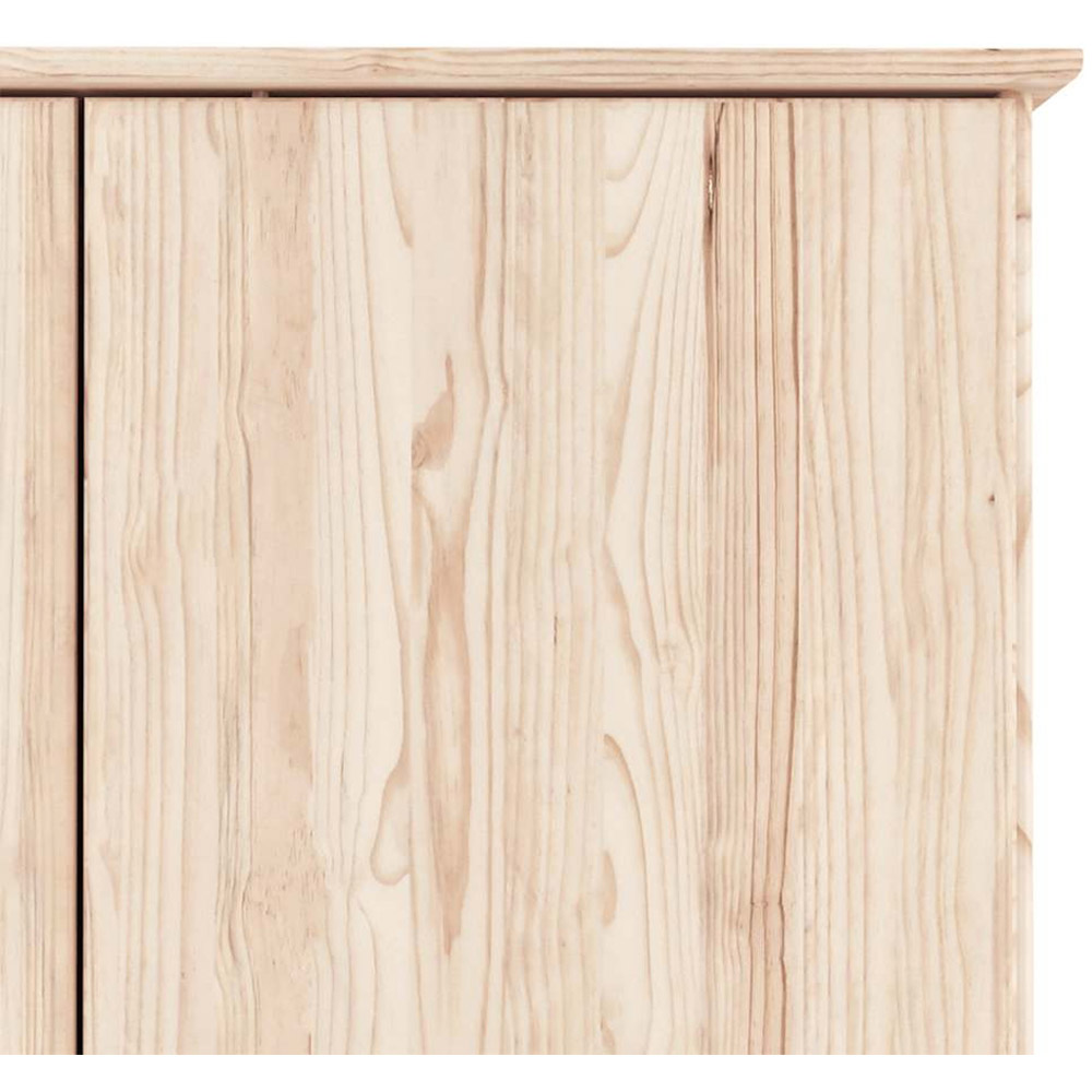 vidaXL Alta 2 Door 2 Drawer Natural Solid Wood Pine Wardrobe Image 7